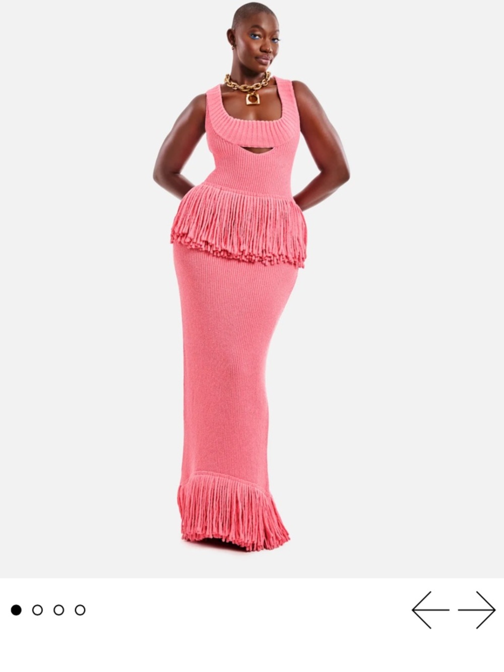 Hanifa Niyah Fringe Knit Maxi Dress